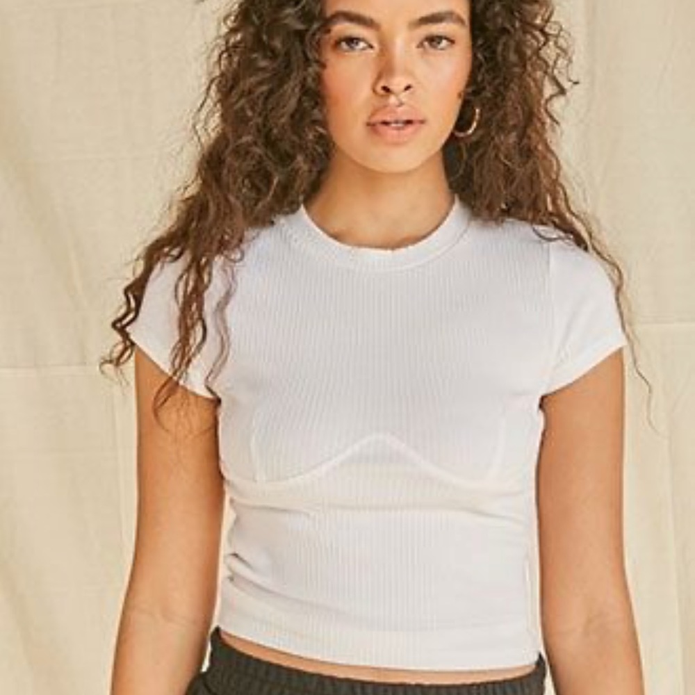 Forever 21 Mock underwire ribbed tee